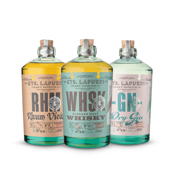 Trio spiritueux ETS. Lapurdi - Lot de 3 bouteilles