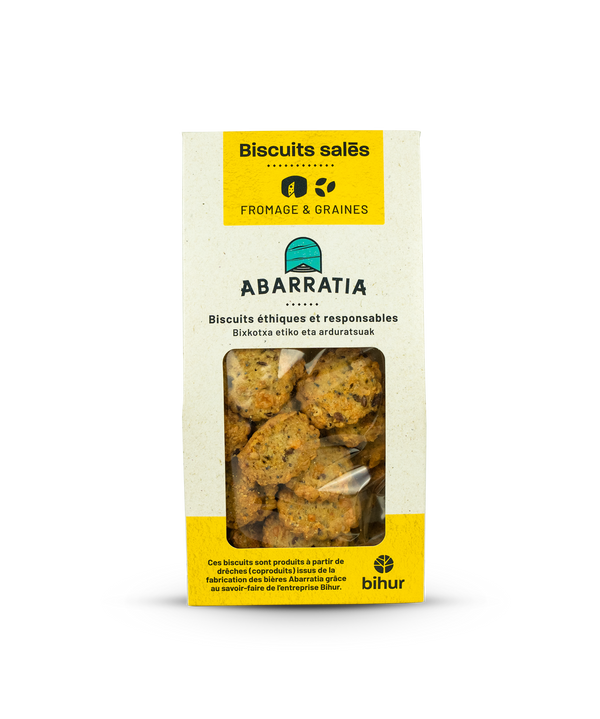 Biscuits salés Abarratia Fromage et Graines - 100g