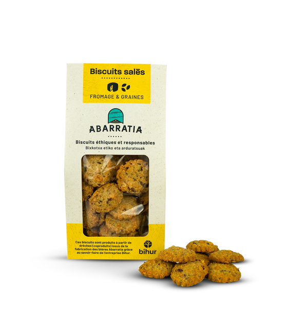 Biscuits salés Abarratia Fromage et Graines - 100g